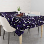Hobart Hurricanes Cricket Mascot Tablecloth Aboriginal Dot Art Purple And Black Tribal Pattern