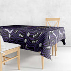 Hobart Hurricanes Cricket Mascot Tablecloth Aboriginal Dot Art Purple And Black Tribal Pattern