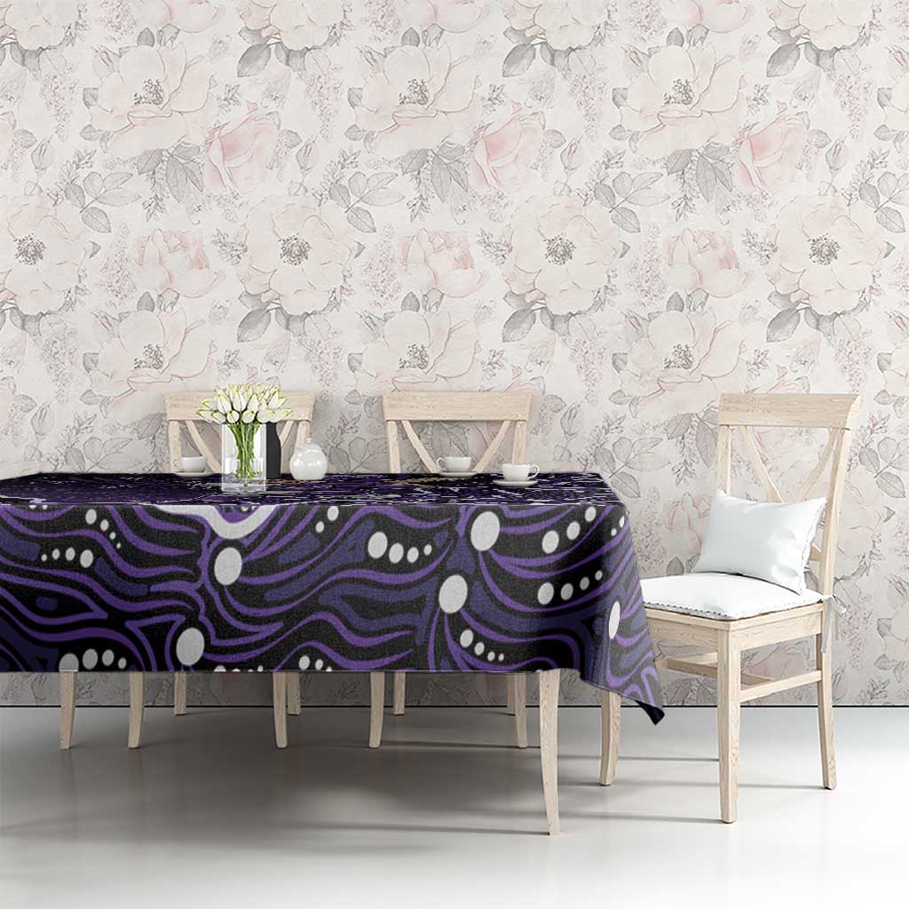 Hobart Hurricanes Cricket Mascot Tablecloth Aboriginal Dot Art Purple And Black Tribal Pattern