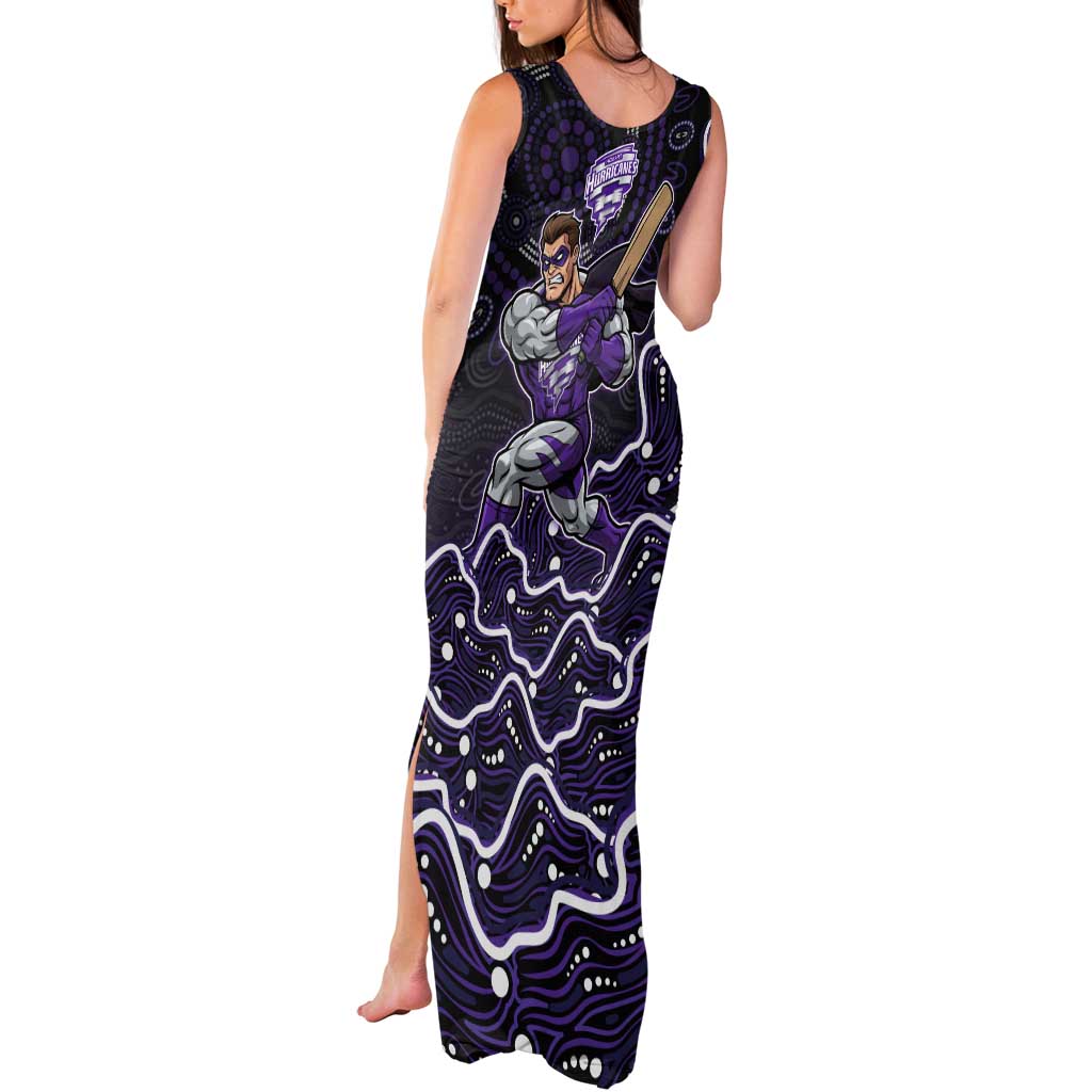 Hobart Hurricanes Cricket Mascot Tank Maxi Dress Aboriginal Dot Art Purple And Black Tribal Pattern