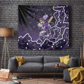 Hobart Hurricanes Cricket Mascot Tapestry Aboriginal Dot Art Purple And Black Tribal Pattern