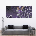 Hobart Hurricanes Cricket Mascot Tapestry Aboriginal Dot Art Purple And Black Tribal Pattern