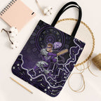 Hobart Hurricanes Cricket Mascot Tote Bag Aboriginal Dot Art Purple And Black Tribal Pattern