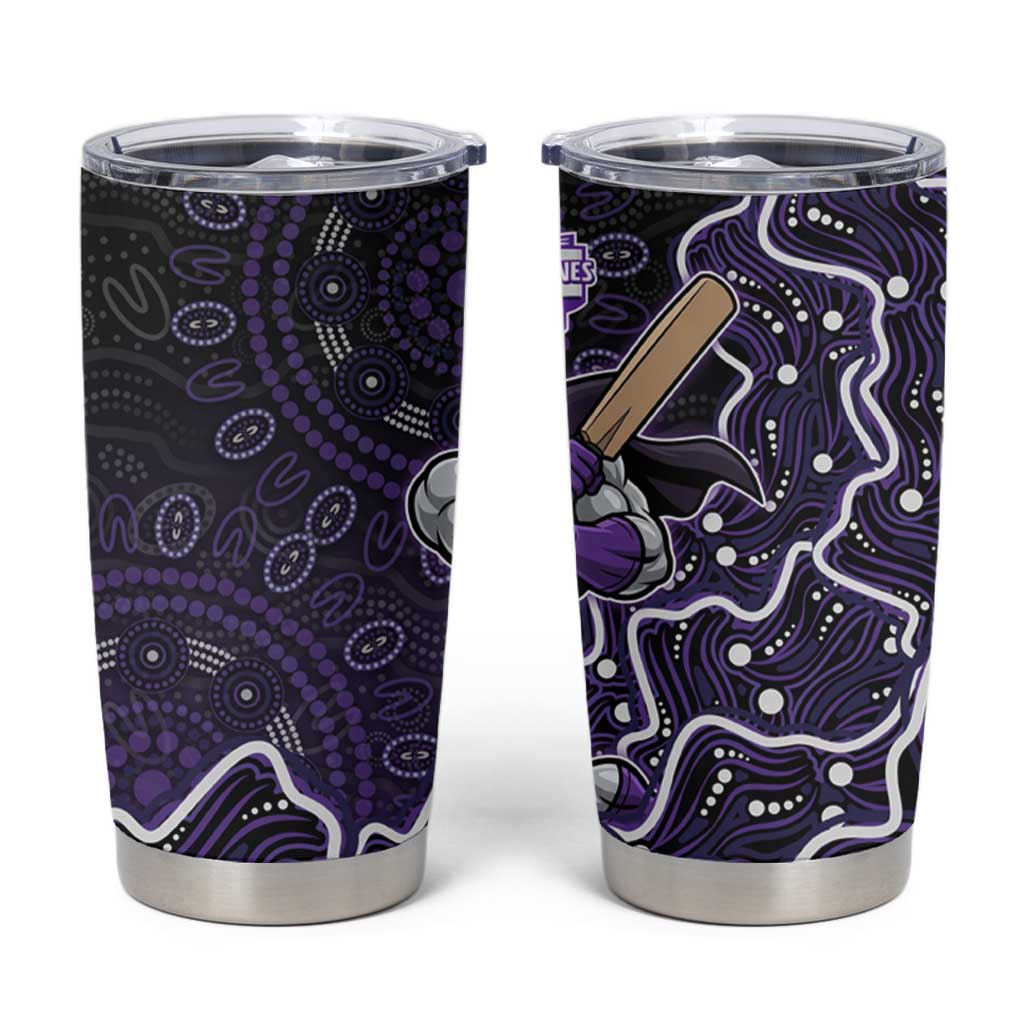 Hobart Hurricanes Cricket Mascot Tumbler Cup Aboriginal Dot Art Purple And Black Tribal Pattern