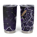 Hobart Hurricanes Cricket Mascot Tumbler Cup Aboriginal Dot Art Purple And Black Tribal Pattern