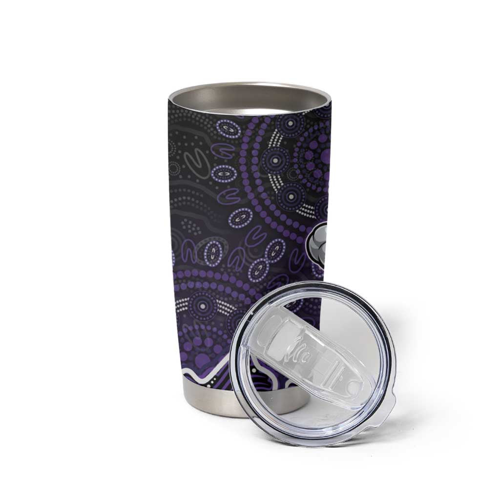 Hobart Hurricanes Cricket Mascot Tumbler Cup Aboriginal Dot Art Purple And Black Tribal Pattern