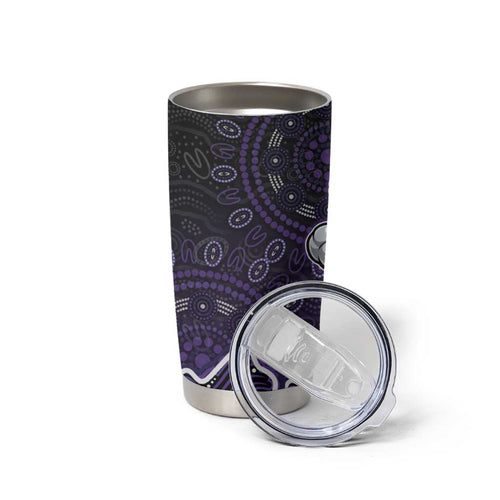 Hobart Hurricanes Cricket Mascot Tumbler Cup Aboriginal Dot Art Purple And Black Tribal Pattern