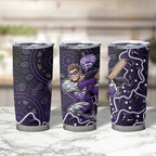 Hobart Hurricanes Cricket Mascot Tumbler Cup Aboriginal Dot Art Purple And Black Tribal Pattern