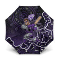 Hobart Hurricanes Cricket Mascot Umbrella Aboriginal Dot Art Purple And Black Tribal Pattern