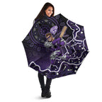 Hobart Hurricanes Cricket Mascot Umbrella Aboriginal Dot Art Purple And Black Tribal Pattern