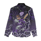 Hobart Hurricanes Cricket Mascot Women Casual Shirt Aboriginal Dot Art Purple And Black Tribal Pattern