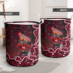 Melbourne Renegades Cricket Mascot Laundry Basket Aboriginal Dot Art Red And Black Tribal Pattern