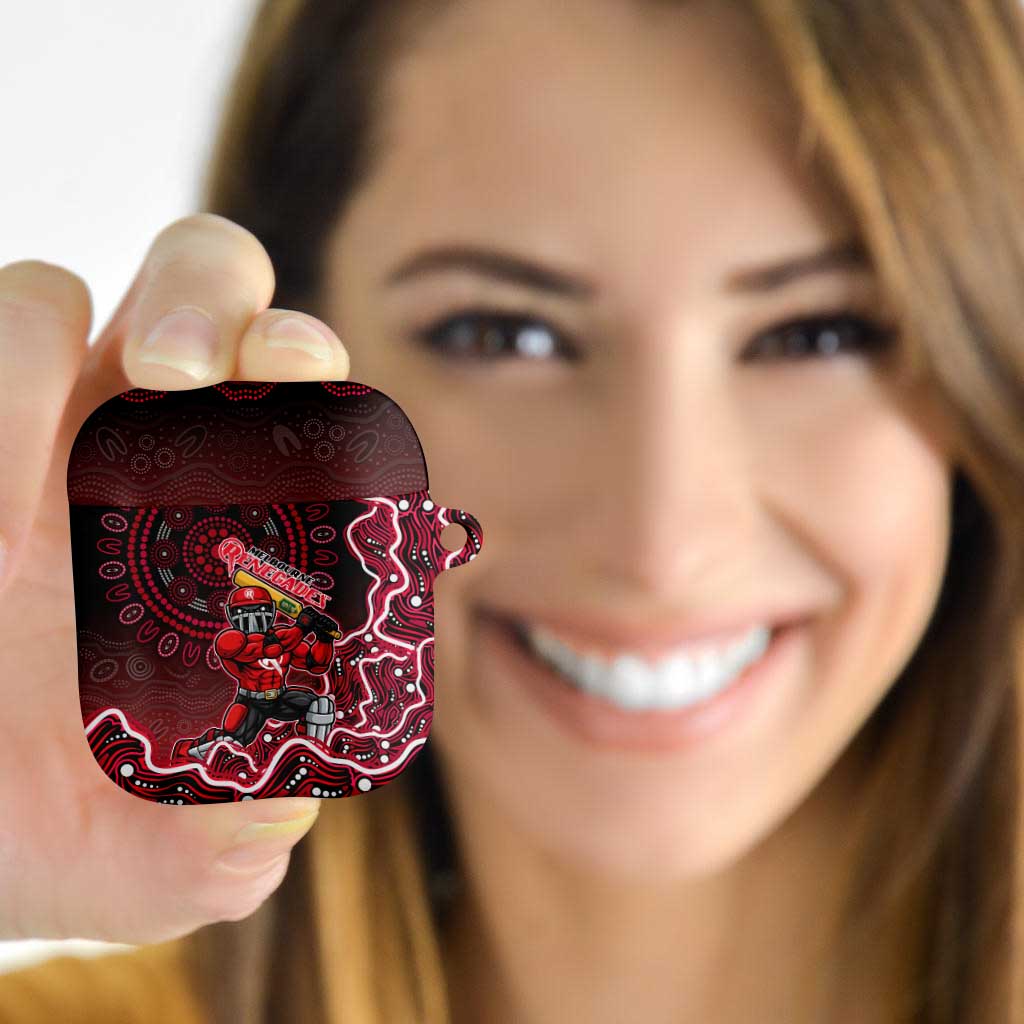 Melbourne Renegades Cricket Mascot AirPods Case Aboriginal Dot Art Red And Black Tribal Pattern