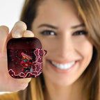 Melbourne Renegades Cricket Mascot AirPods Case Aboriginal Dot Art Red And Black Tribal Pattern