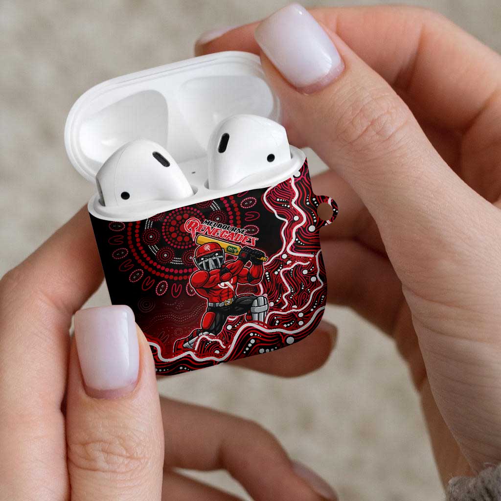 Melbourne Renegades Cricket Mascot AirPods Case Aboriginal Dot Art Red And Black Tribal Pattern