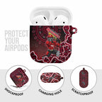 Melbourne Renegades Cricket Mascot AirPods Case Aboriginal Dot Art Red And Black Tribal Pattern