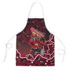 Melbourne Renegades Cricket Mascot Apron Aboriginal Dot Art Red And Black Tribal Pattern
