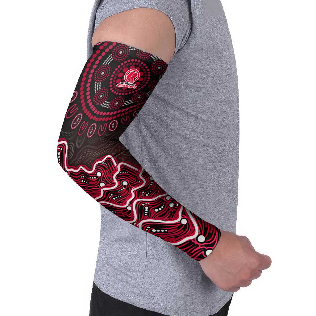 Melbourne Renegades Cricket Mascot Arm Sleeves Aboriginal Dot Art Red And Black Tribal Pattern