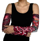 Melbourne Renegades Cricket Mascot Arm Sleeves Aboriginal Dot Art Red And Black Tribal Pattern