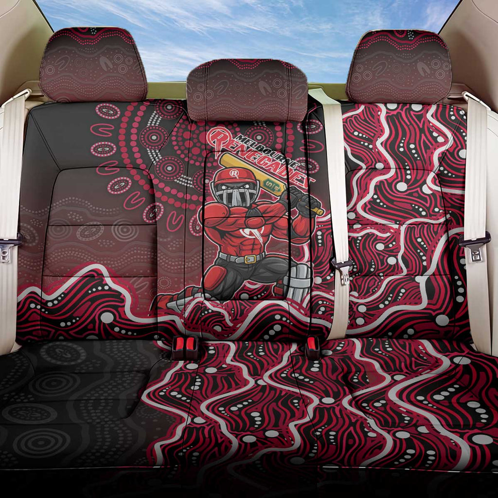 Melbourne Renegades Cricket Mascot Back Car Seat Cover Aboriginal Dot Art Red And Black Tribal Pattern