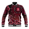 Melbourne Renegades Cricket Mascot Baseball Jacket Aboriginal Dot Art Red And Black Tribal Pattern