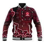 Melbourne Renegades Cricket Mascot Baseball Jacket Aboriginal Dot Art Red And Black Tribal Pattern