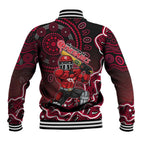 Melbourne Renegades Cricket Mascot Baseball Jacket Aboriginal Dot Art Red And Black Tribal Pattern
