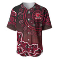 Melbourne Renegades Cricket Mascot Baseball Jersey Aboriginal Dot Art Red And Black Tribal Pattern