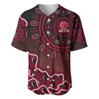 Melbourne Renegades Cricket Mascot Baseball Jersey Aboriginal Dot Art Red And Black Tribal Pattern