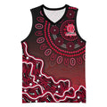 Melbourne Renegades Cricket Mascot Basketball Jersey Aboriginal Dot Art Red And Black Tribal Pattern