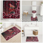 Melbourne Renegades Cricket Mascot Bathroom Set Aboriginal Dot Art Red And Black Tribal Pattern