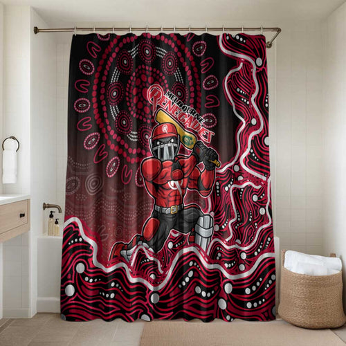 Melbourne Renegades Cricket Mascot Bathroom Set Aboriginal Dot Art Red And Black Tribal Pattern