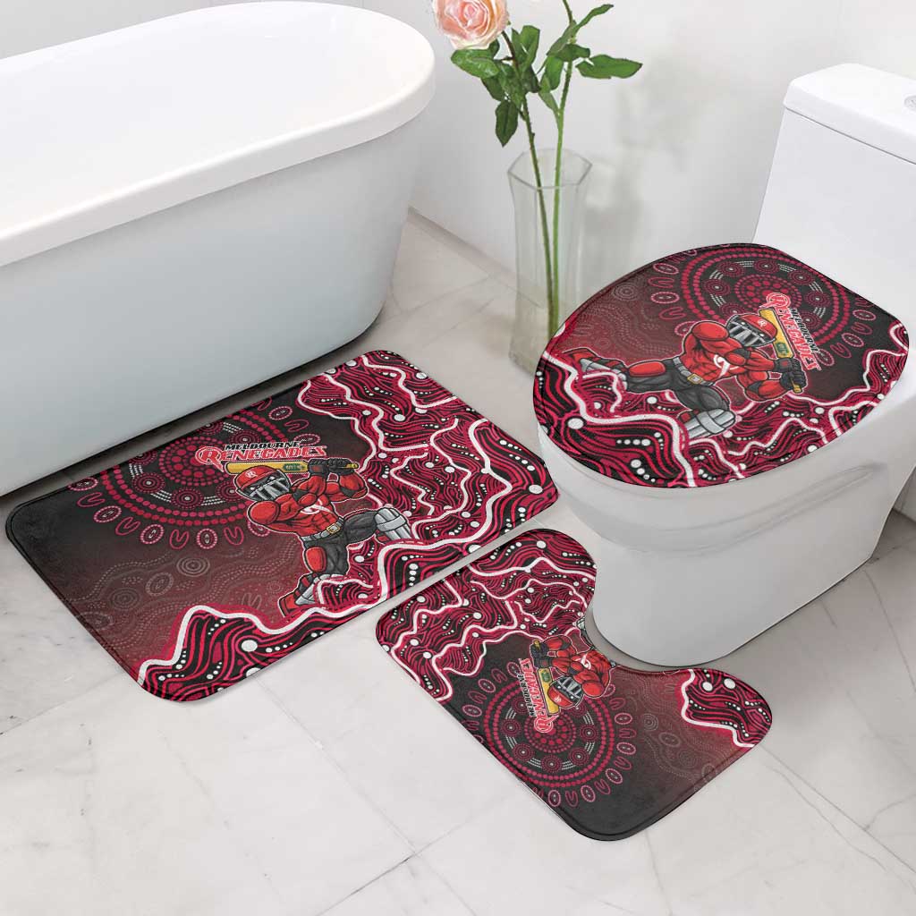 Melbourne Renegades Cricket Mascot Bathroom Set Aboriginal Dot Art Red And Black Tribal Pattern