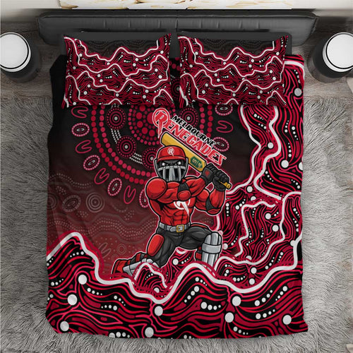 Melbourne Renegades Cricket Mascot Bedding Set Aboriginal Dot Art Red And Black Tribal Pattern
