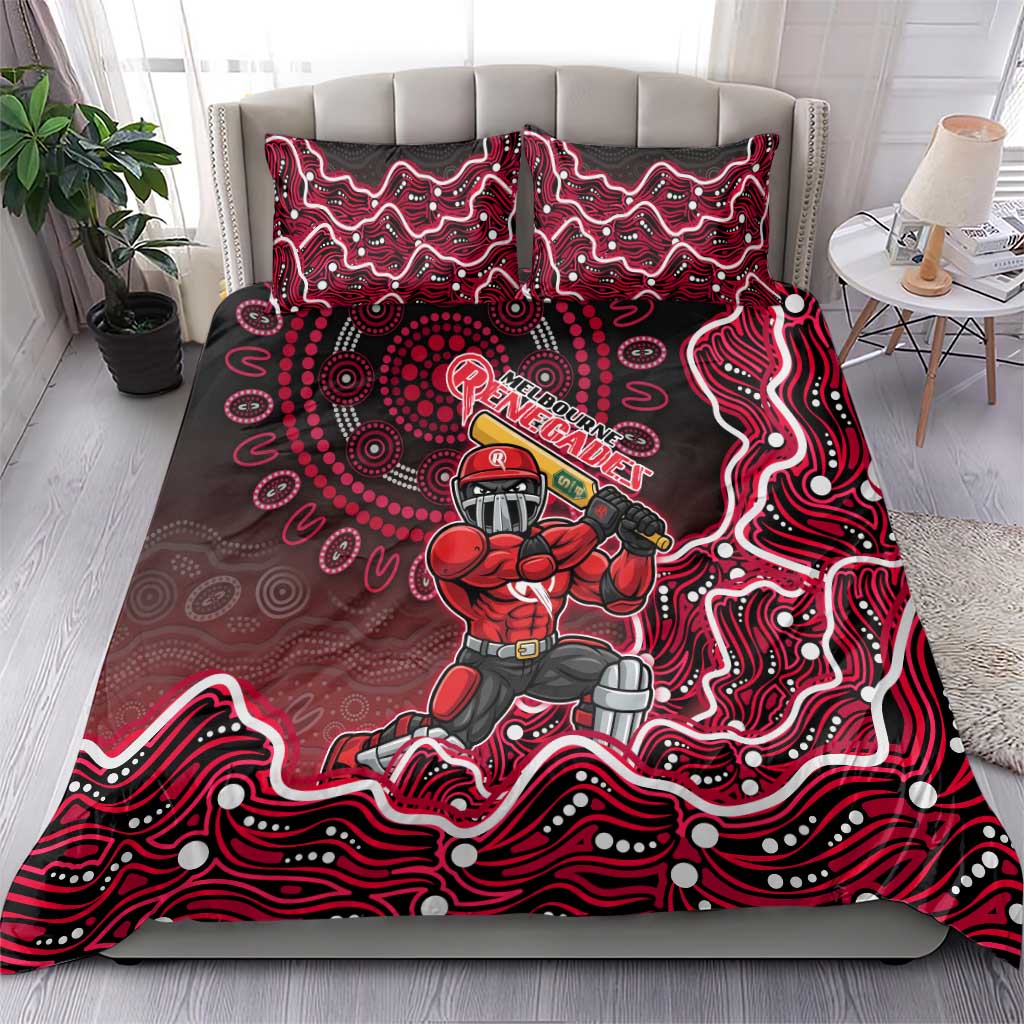 Melbourne Renegades Cricket Mascot Bedding Set Aboriginal Dot Art Red And Black Tribal Pattern