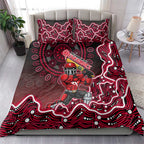 Melbourne Renegades Cricket Mascot Bedding Set Aboriginal Dot Art Red And Black Tribal Pattern