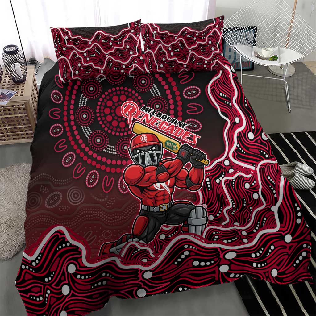 Melbourne Renegades Cricket Mascot Bedding Set Aboriginal Dot Art Red And Black Tribal Pattern