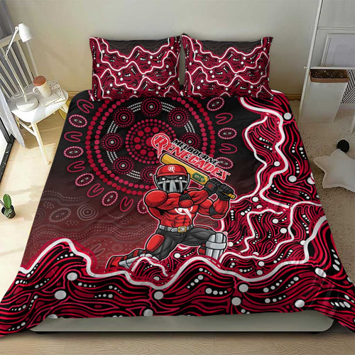 Melbourne Renegades Cricket Mascot Bedding Set Aboriginal Dot Art Red And Black Tribal Pattern