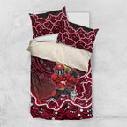 Melbourne Renegades Cricket Mascot Bedding Set Aboriginal Dot Art Red And Black Tribal Pattern