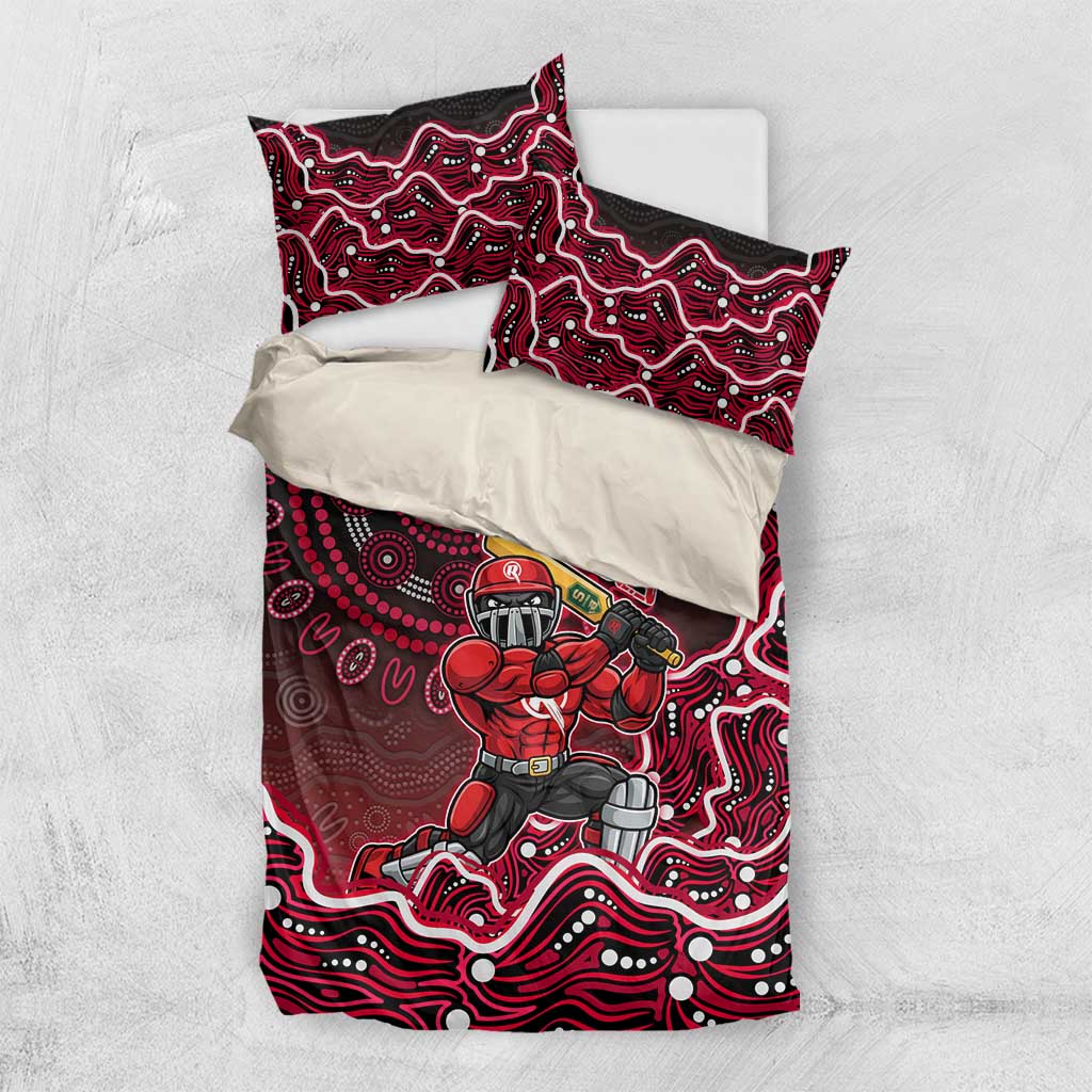 Melbourne Renegades Cricket Mascot Bedding Set Aboriginal Dot Art Red And Black Tribal Pattern