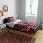 Melbourne Renegades Cricket Mascot Bedding Set Aboriginal Dot Art Red And Black Tribal Pattern