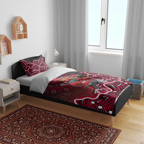 Melbourne Renegades Cricket Mascot Bedding Set Aboriginal Dot Art Red And Black Tribal Pattern