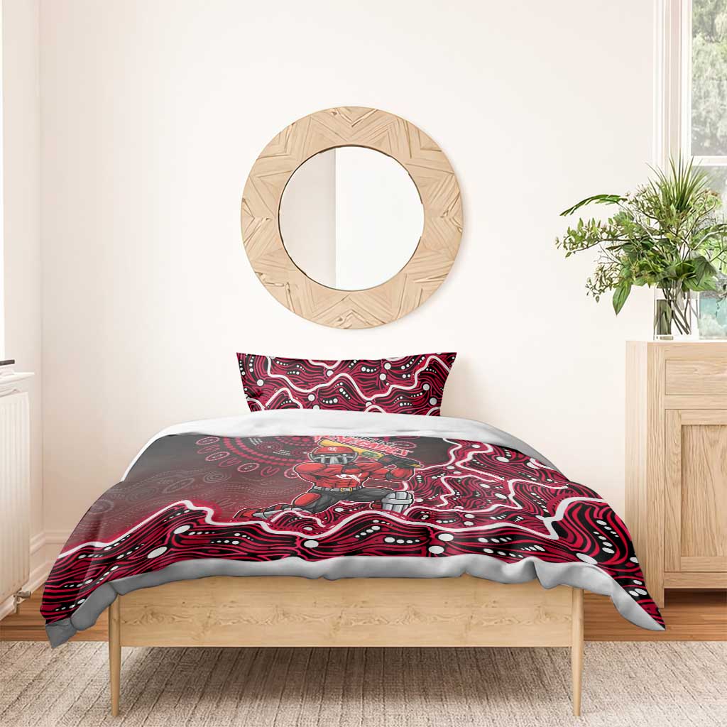 Melbourne Renegades Cricket Mascot Bedding Set Aboriginal Dot Art Red And Black Tribal Pattern