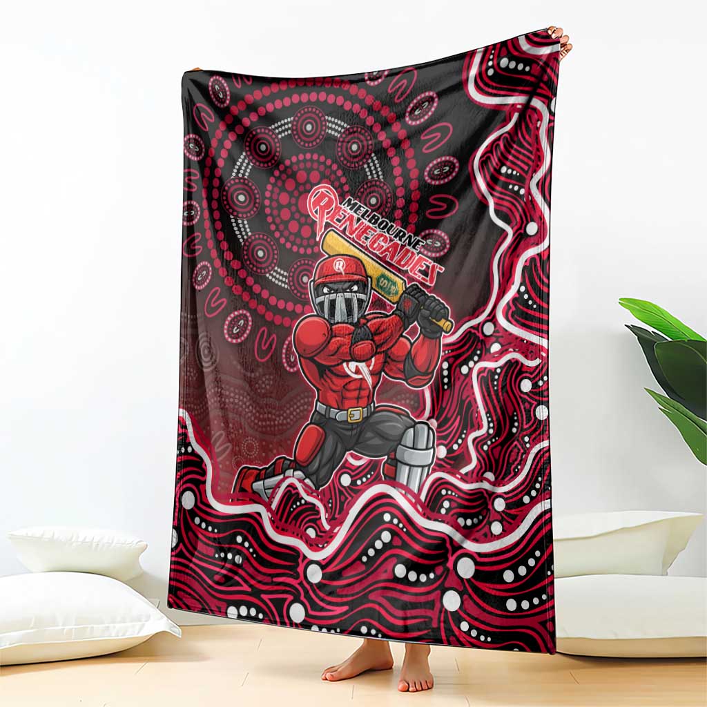 Melbourne Renegades Cricket Mascot Blanket Aboriginal Dot Art Red And Black Tribal Pattern