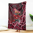 Melbourne Renegades Cricket Mascot Blanket Aboriginal Dot Art Red And Black Tribal Pattern