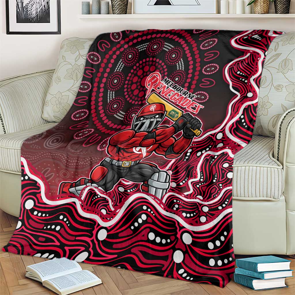 Melbourne Renegades Cricket Mascot Blanket Aboriginal Dot Art Red And Black Tribal Pattern