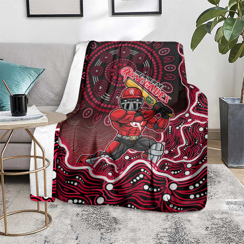 Melbourne Renegades Cricket Mascot Blanket Aboriginal Dot Art Red And Black Tribal Pattern