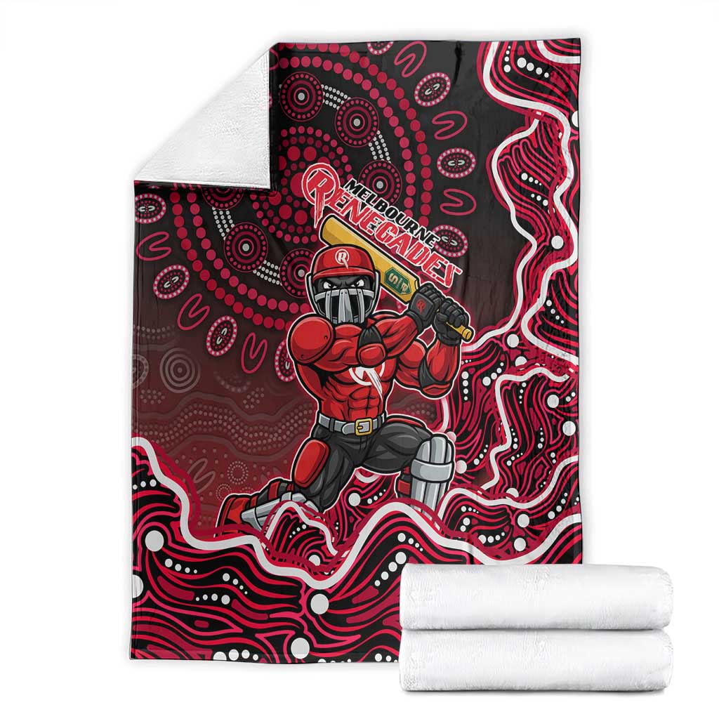 Melbourne Renegades Cricket Mascot Blanket Aboriginal Dot Art Red And Black Tribal Pattern