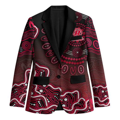 Melbourne Renegades Cricket Mascot Blazer Aboriginal Dot Art Red And Black Tribal Pattern