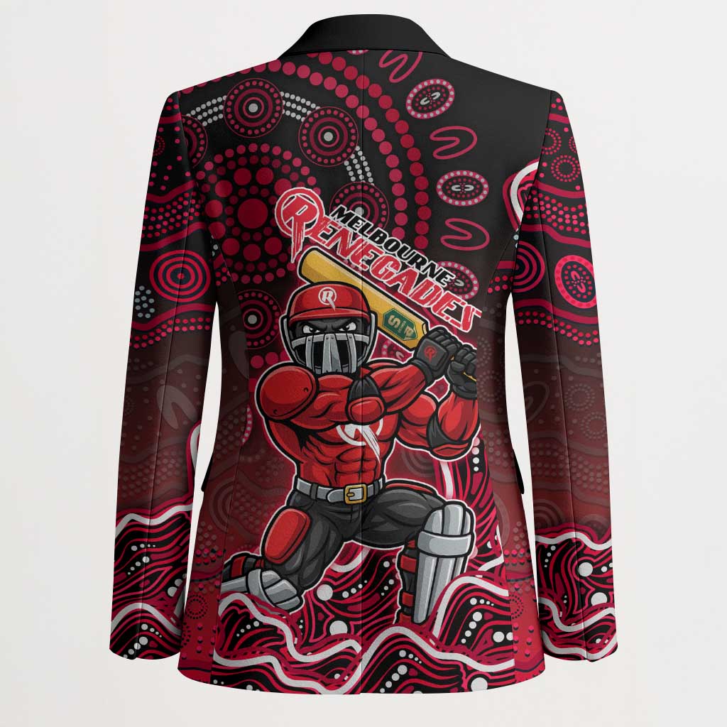 Melbourne Renegades Cricket Mascot Blazer Aboriginal Dot Art Red And Black Tribal Pattern